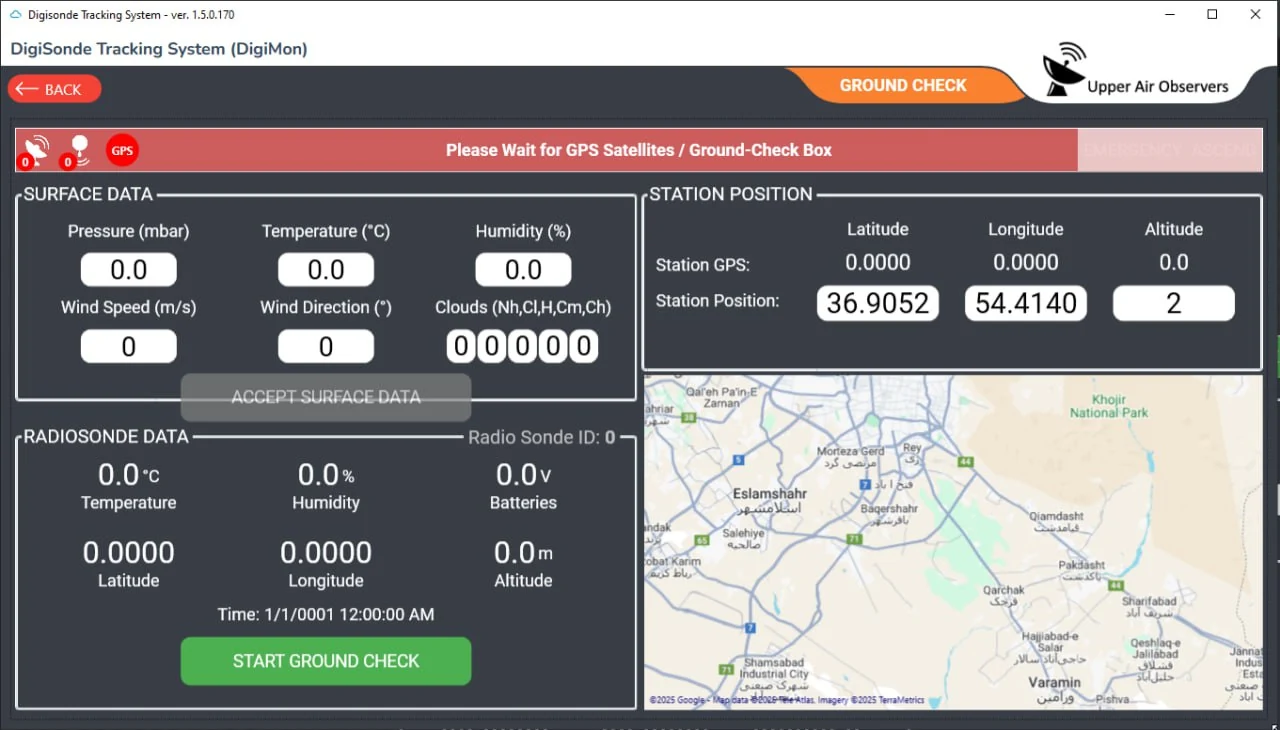 DigiMon ground check software screen